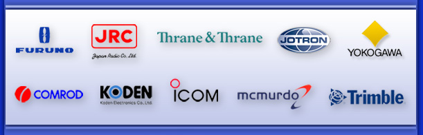 Authorized dealer for Furuno, JRC, Thrane and Thrane, Jotron, Yokogawa, Comrod, Koden, Icom, McMurdo and Trimble
